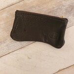 John Pearse John Pearse Black Leather Zipper Pouch, Small, 4x3 inches