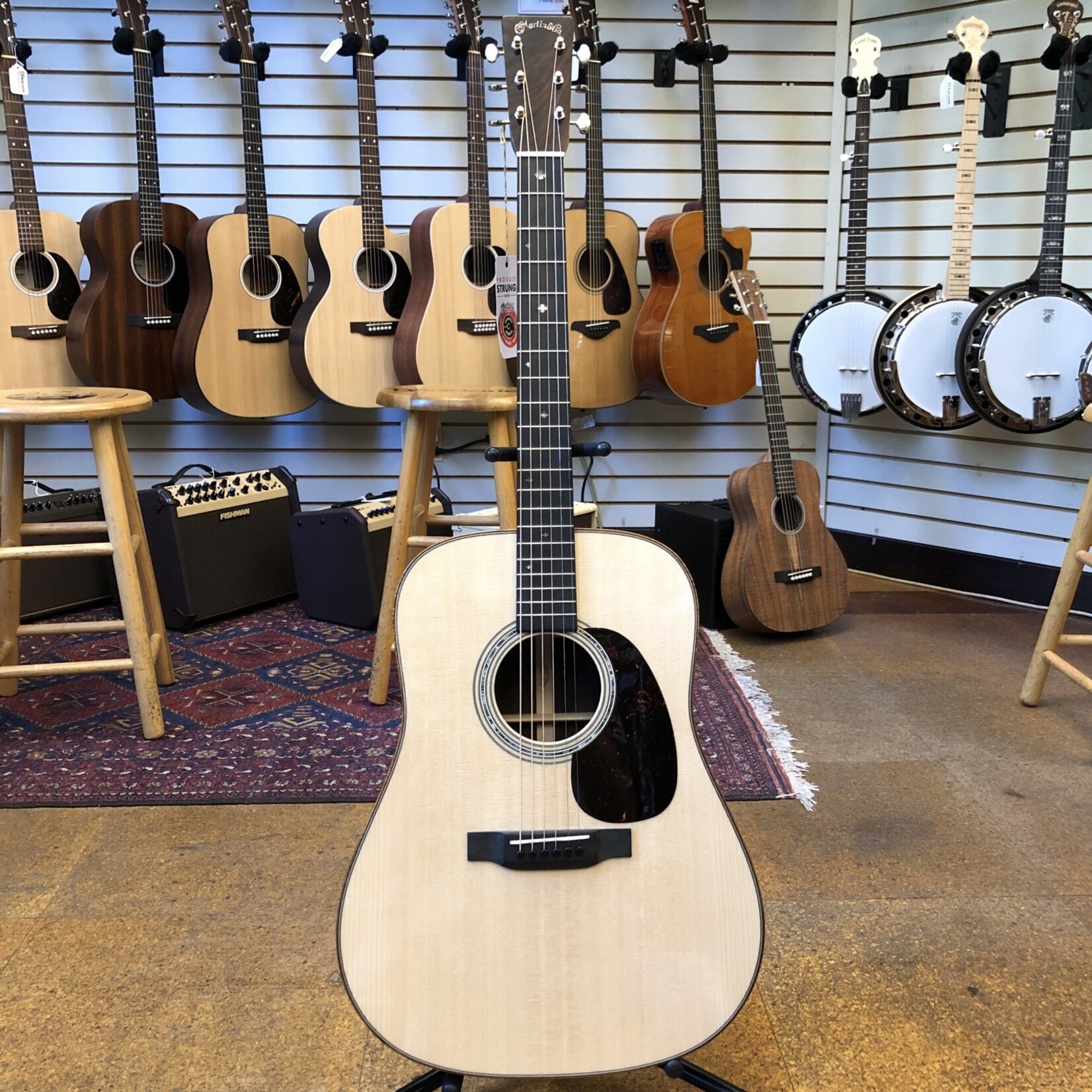Martin Martin Custom D-28 Style Sitka Spruce/Wild Grain East Indian Rosewood Dreadnought Acoustic Guitar 2024 Floor Model w/Koa Binding, Hard Case