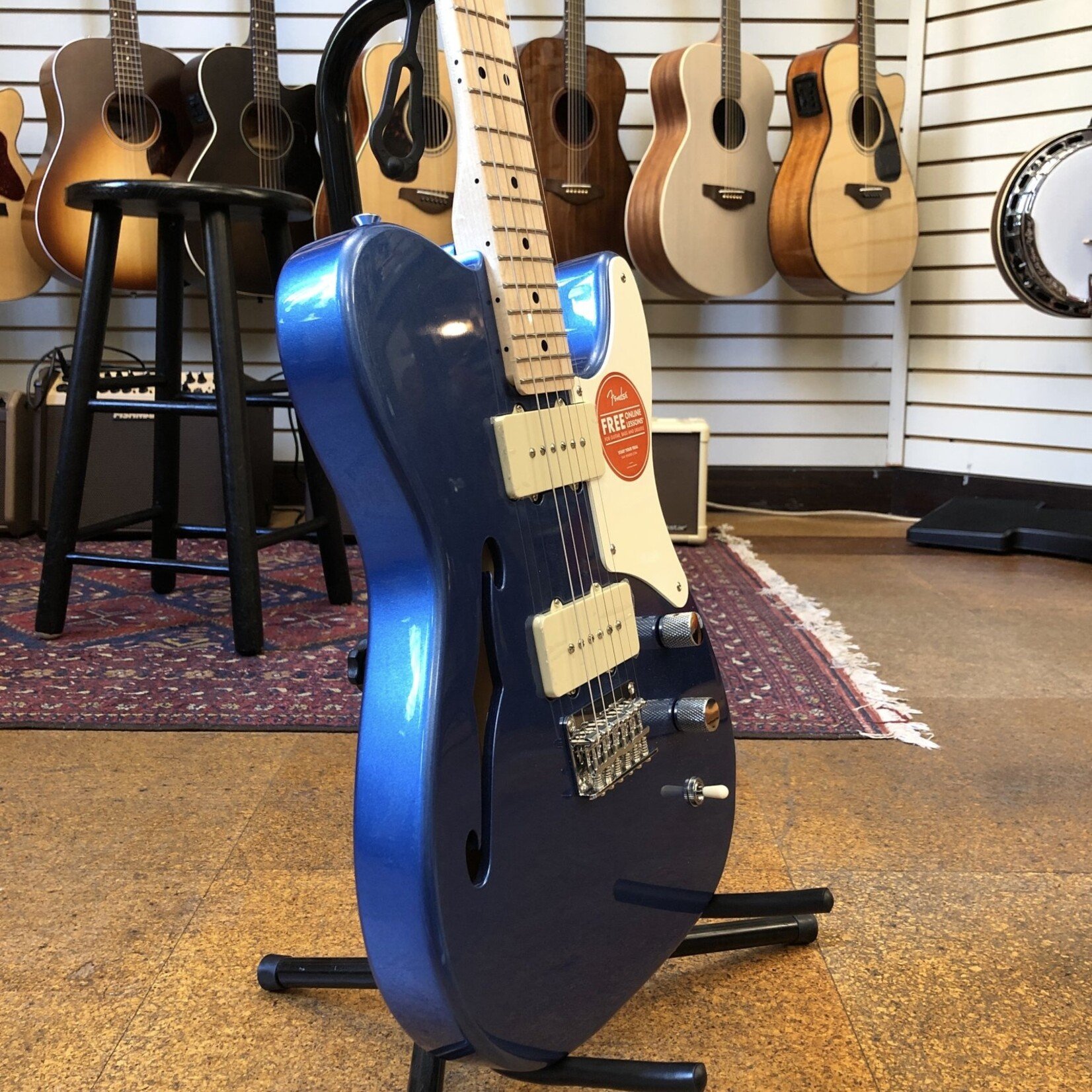 Fender Squier Paranormal Cabronita Telecaster Thinline Lake Placid Blue w/Maple Fingerboard