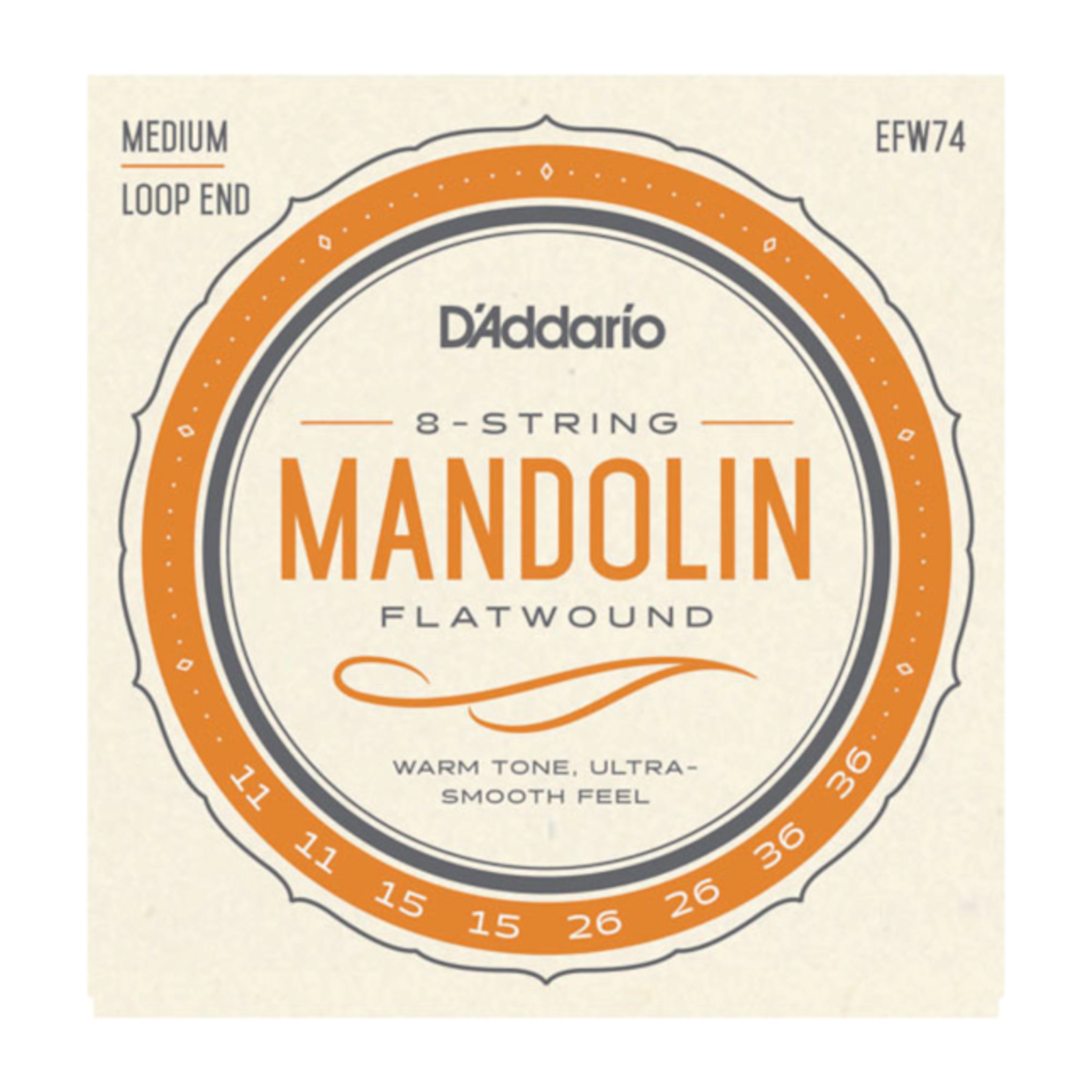 D'Addario D'Addario EFW74 Flatwound Mandolin Strings Phosphor Bronze Medium 11-36