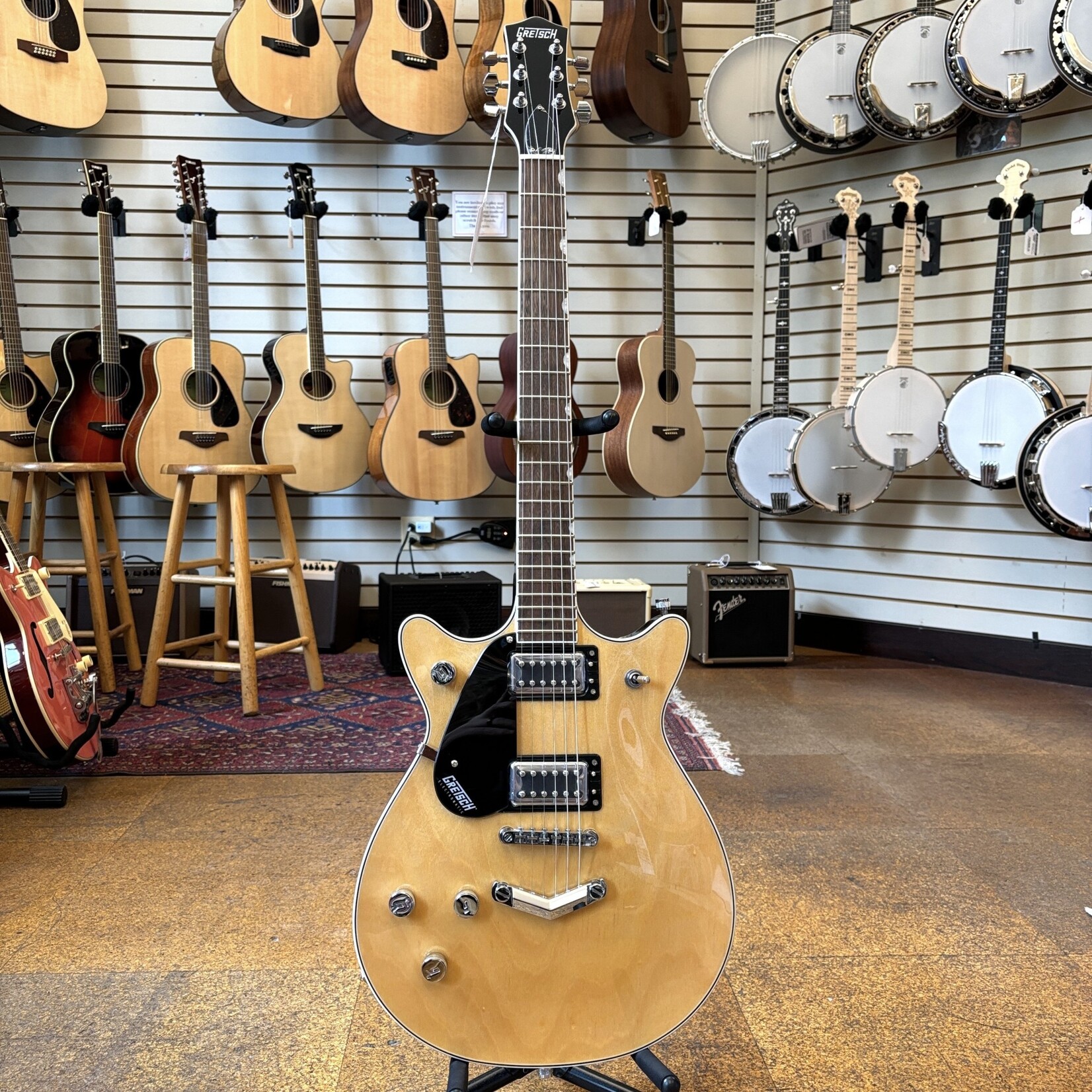 Gretsch Gretsch G5222LH Left-Handed Electromatic Double Jet BT with V-Stoptail Electric Guitar Natural