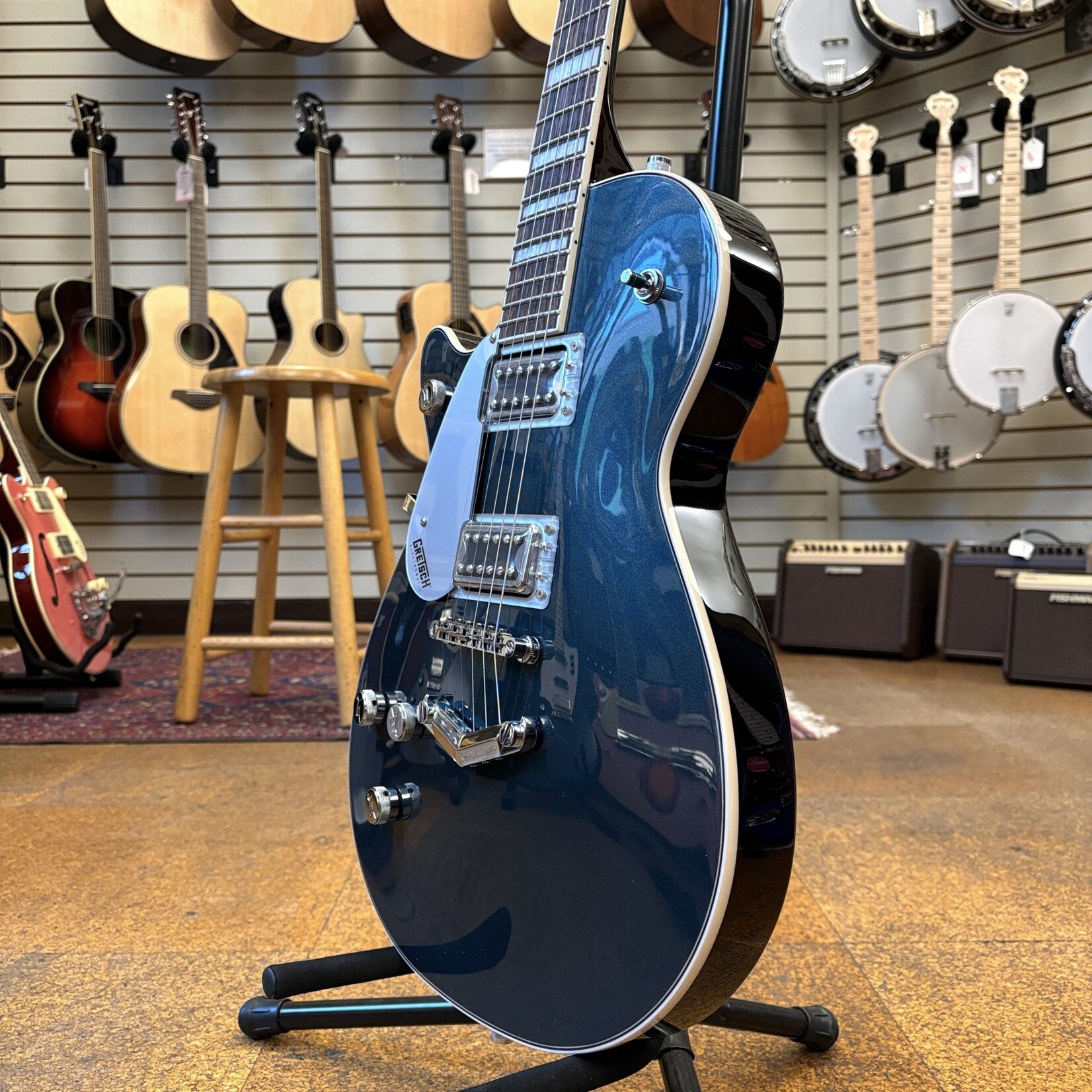 Gretsch Gretsch G5220LH Electromatic Jet BT Single-Cut with V-Stoptail, Left-Handed Solid Body Electric Guitar Jade Grey Metallic