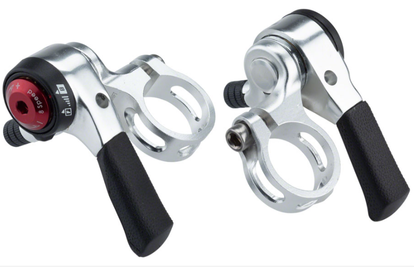 microSHIFT Thumb Shifter Set 8 Speed Double Triple Shimano Compatible Black Dream Cycle