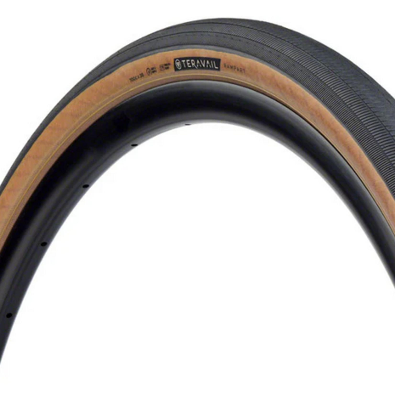 Teravail Teravail Rampart Tire - 700 x 38, Tubeless, Folding, Tan, Light and Supple, Fast Compound