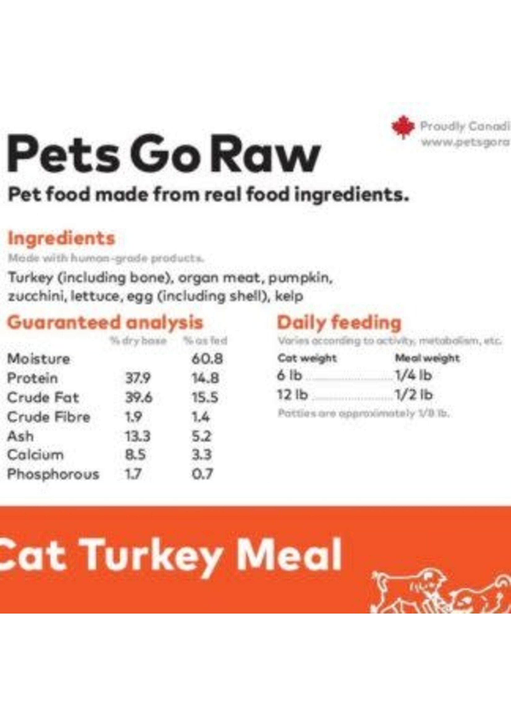 Pets Go Raw Pets Go Raw - Turkey Full Meal Cat 2lb