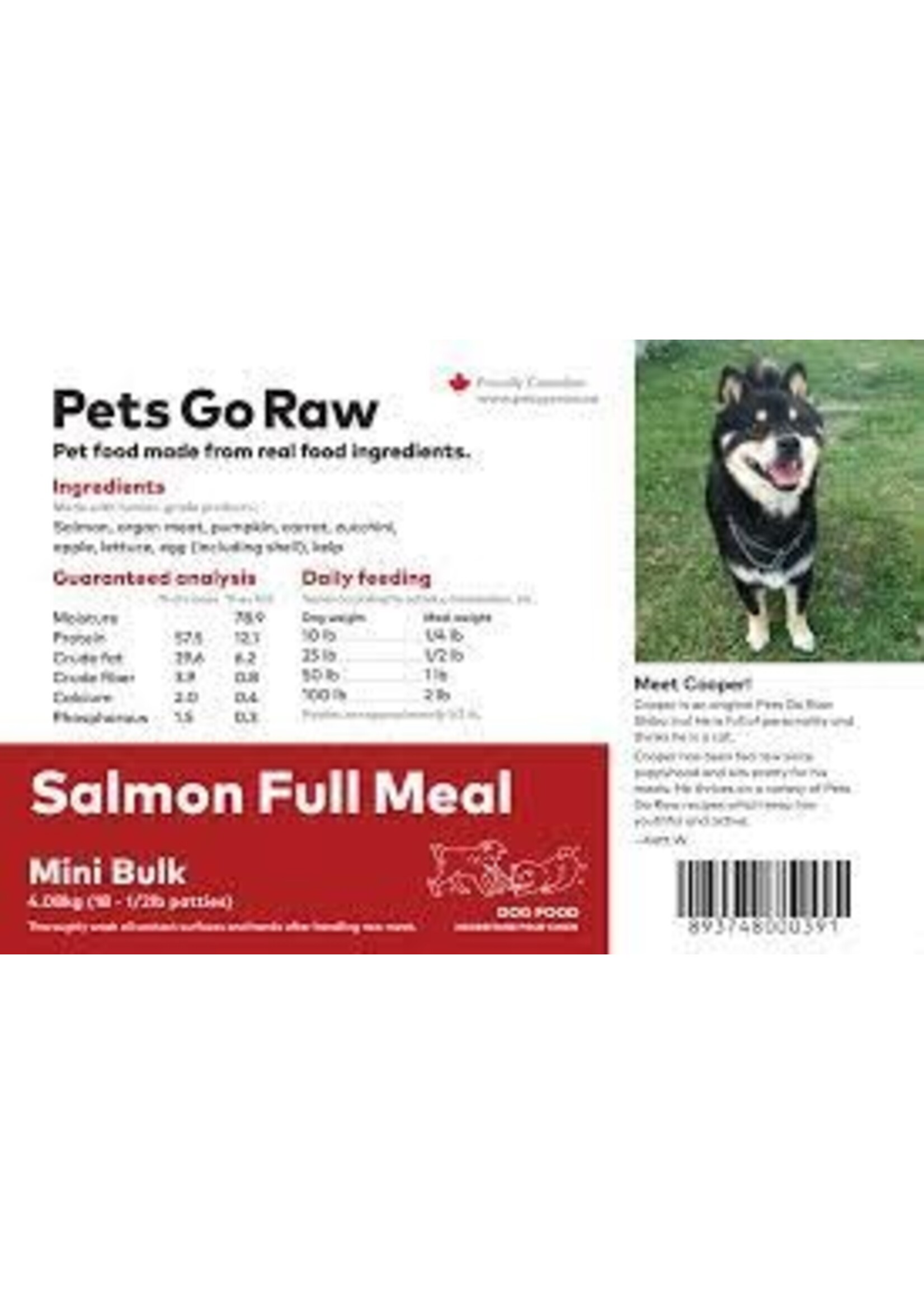 Pets Go Raw Pets Go Raw - Salmon Full Meal Dog 12lb