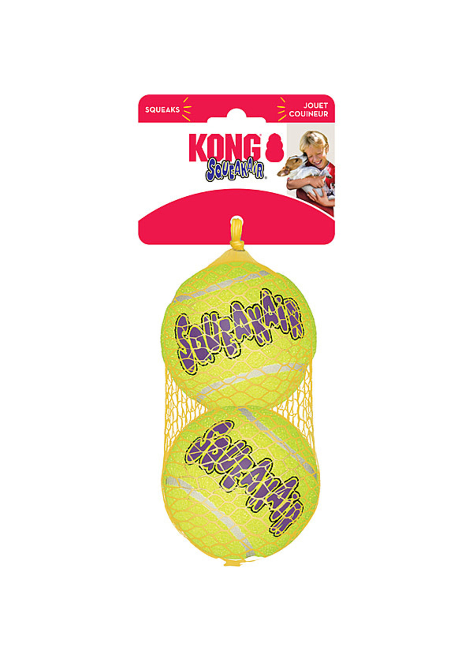 Kong AirDog Squeaker Tennis Ball Large (2pk)
