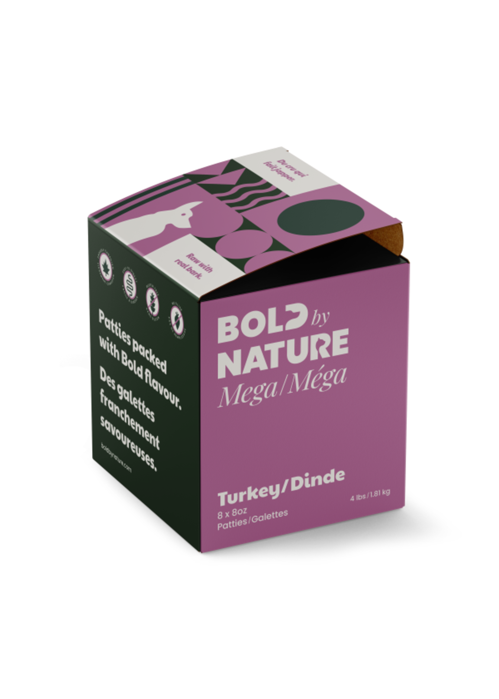 Bold By Nature Bold by Nature - Dog Mega Turkey Patties  4lb