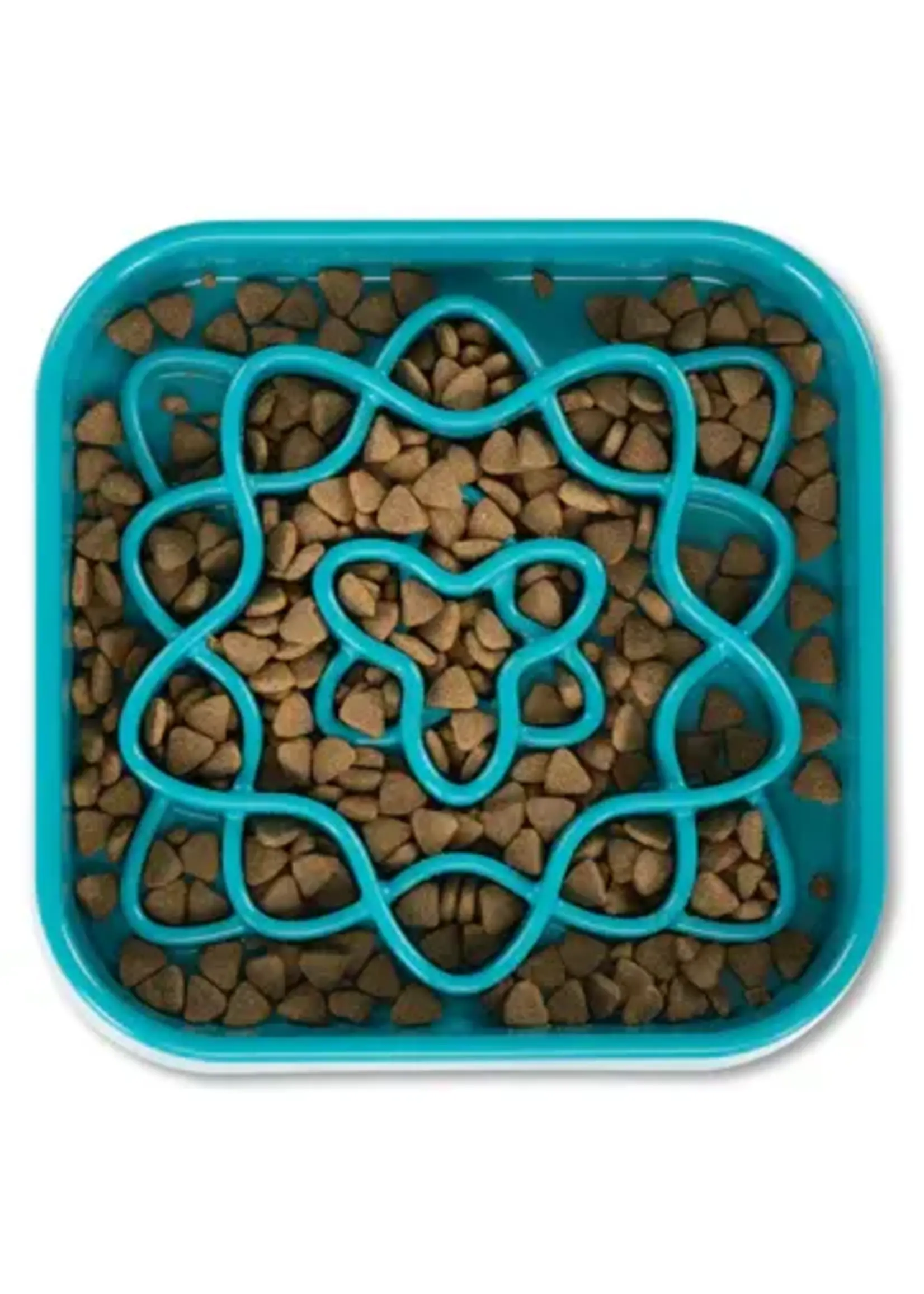Messy Mutts Messy Mutts - Interactive Square Slow Feeder Blue