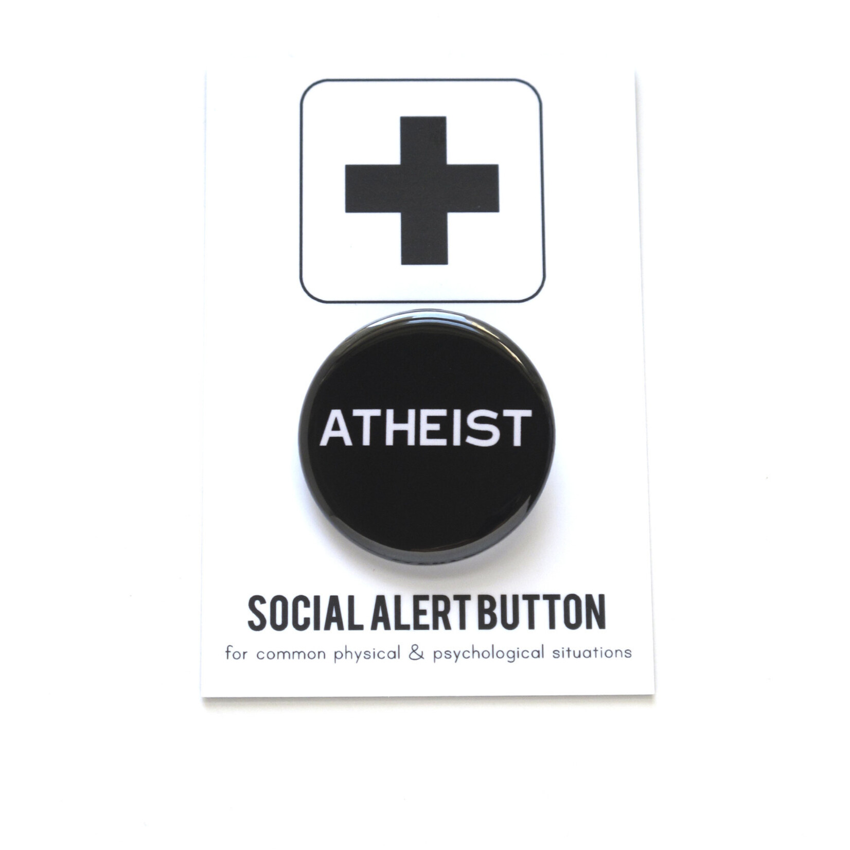 Word for Word Factory ATHEIST Pinback Button Badge