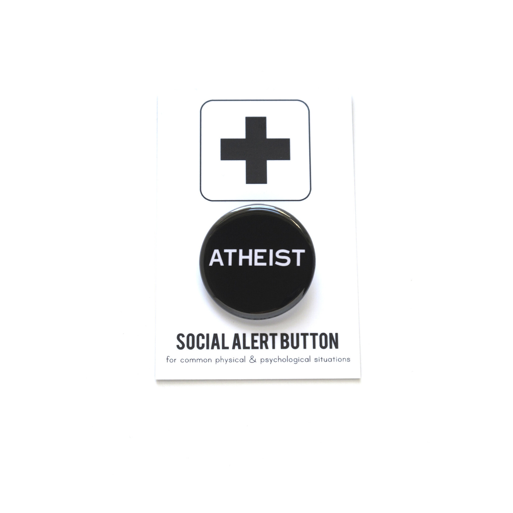 Word for Word Factory ATHEIST Pinback Button Badge