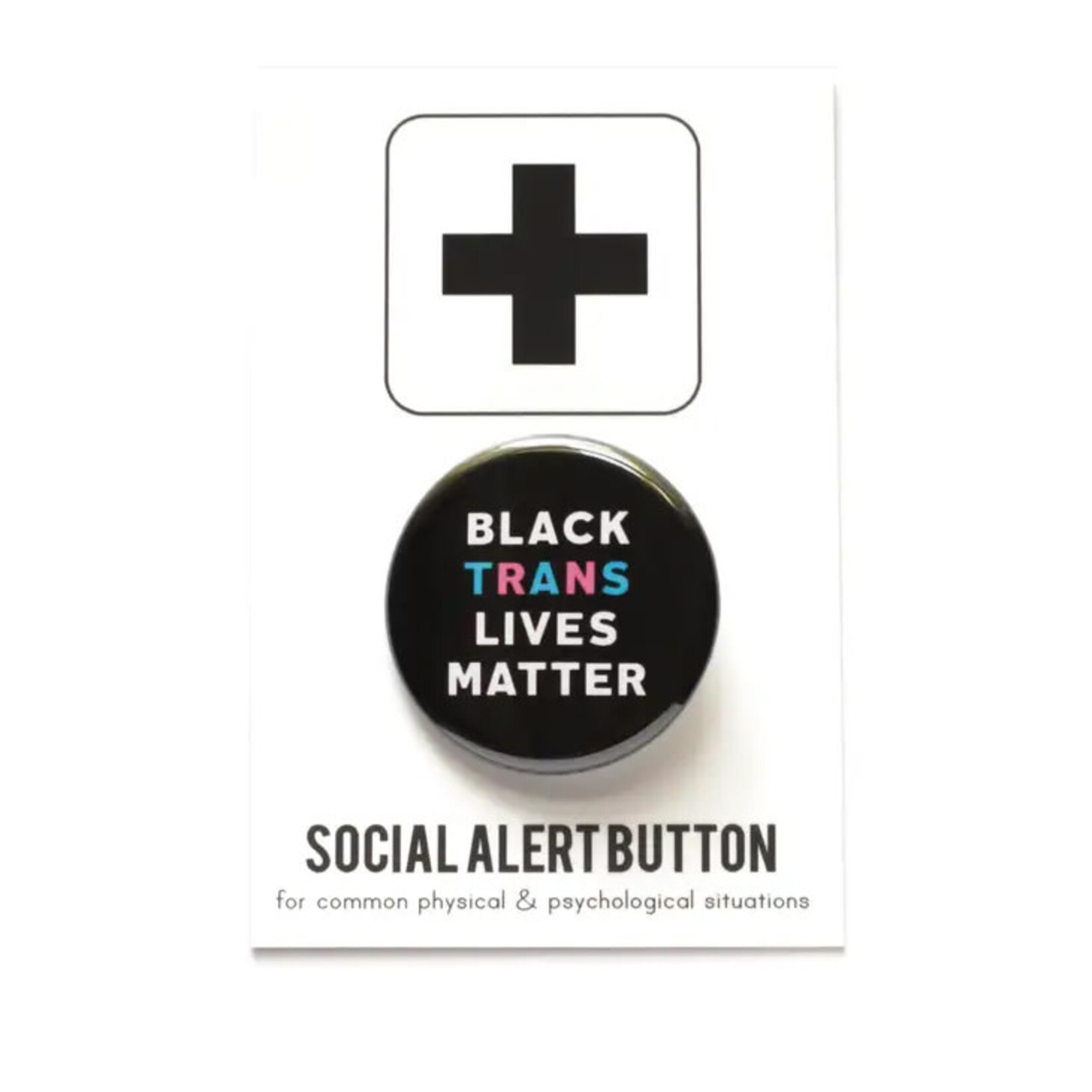 Word for Word Factory BLACK TRANS LIVES MATTER Pinback Button