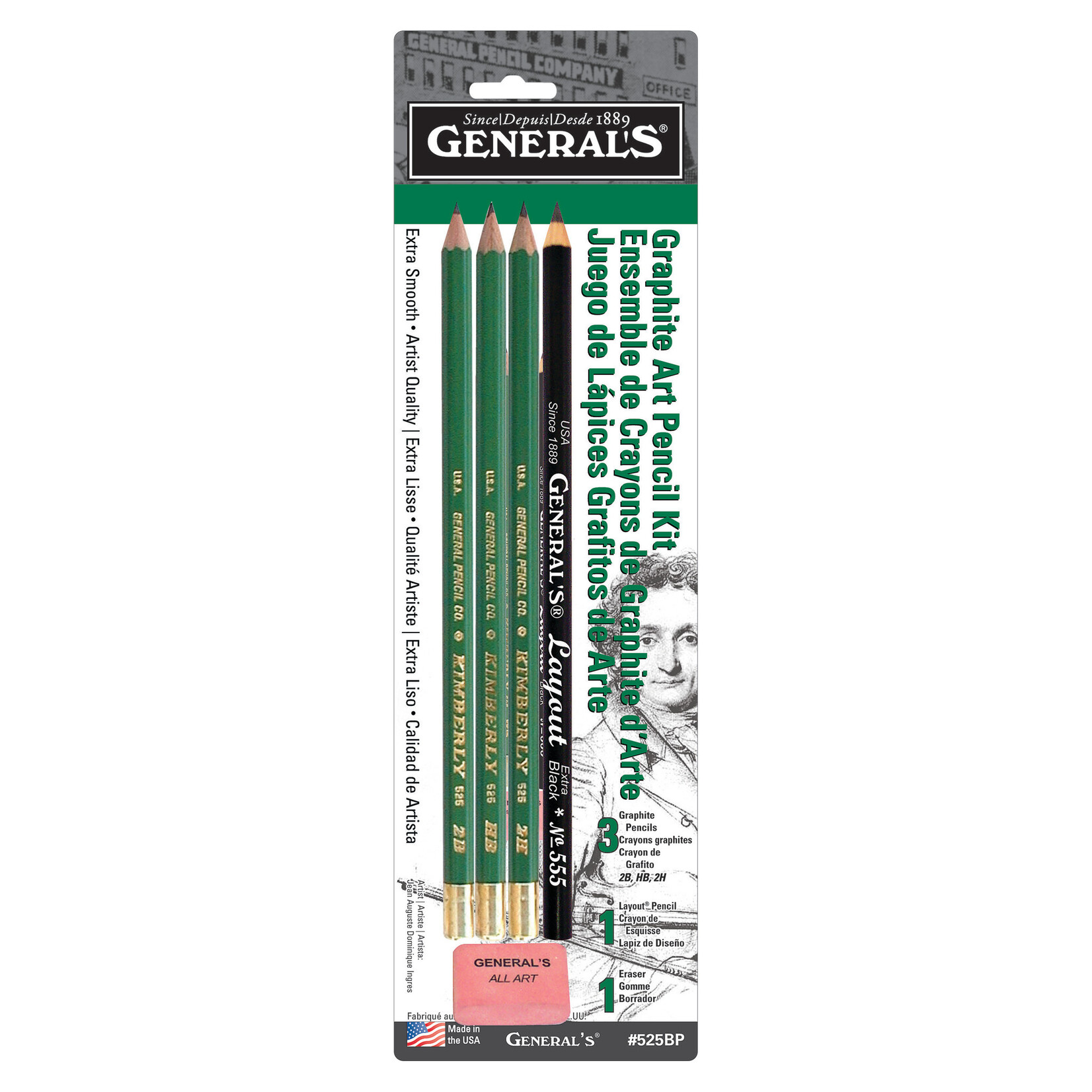 General Pencil GRAPHITE DRAWING PENCIL 5PC SET