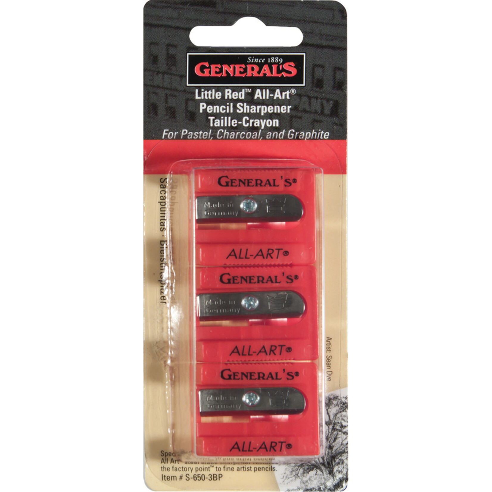 General Pencil General Pencil Red Sharpener 3 Pack