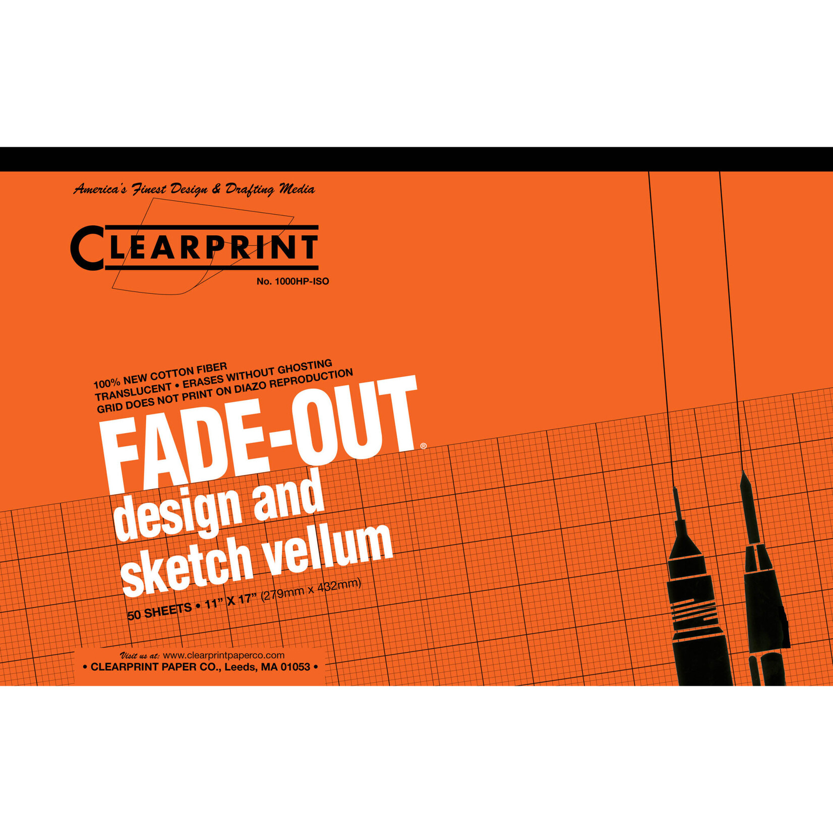 Clearprint Clearprint Fade-Out Design Vellum, Isometric 11"x 17"