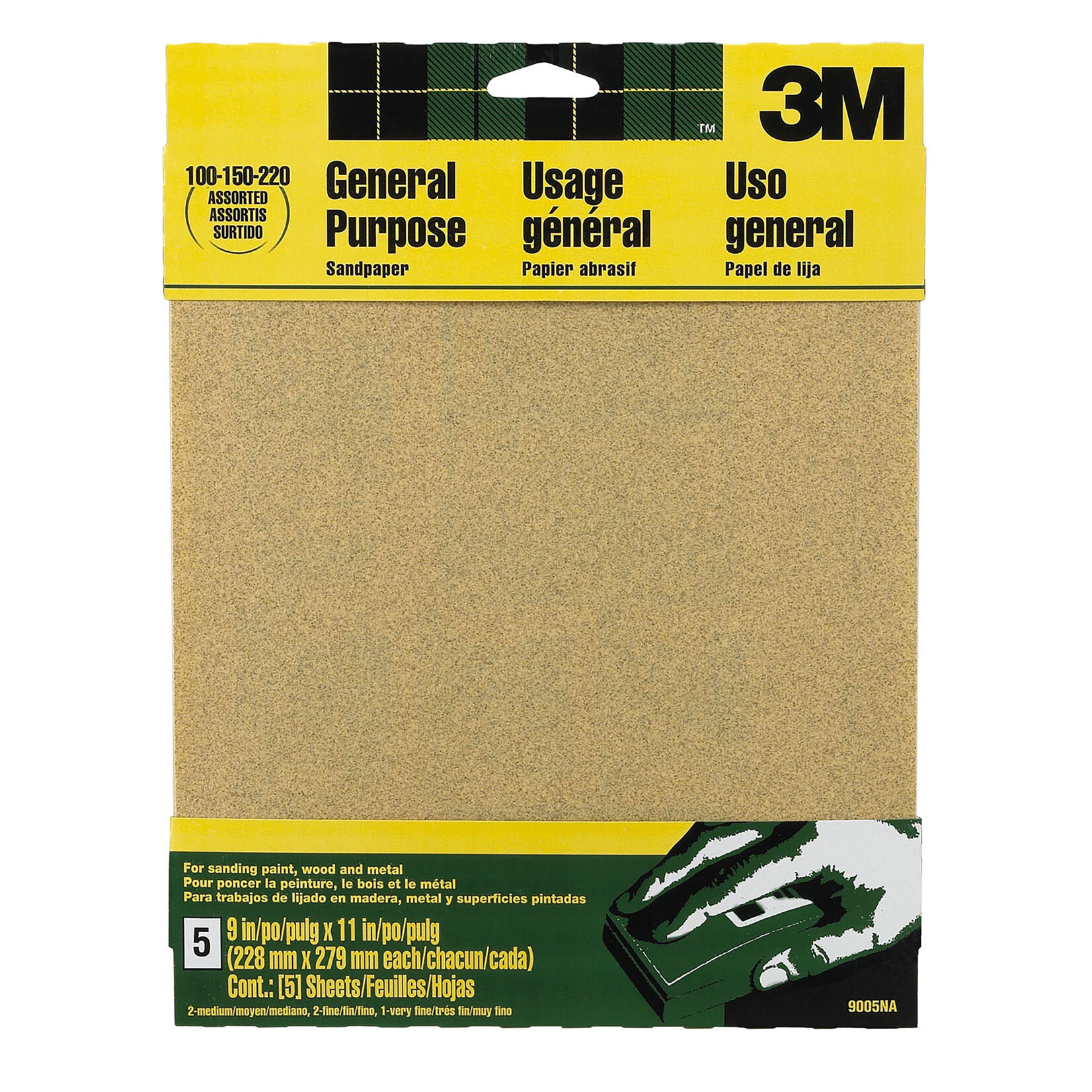 3M Sandpaper Assorted, 9"x 12"