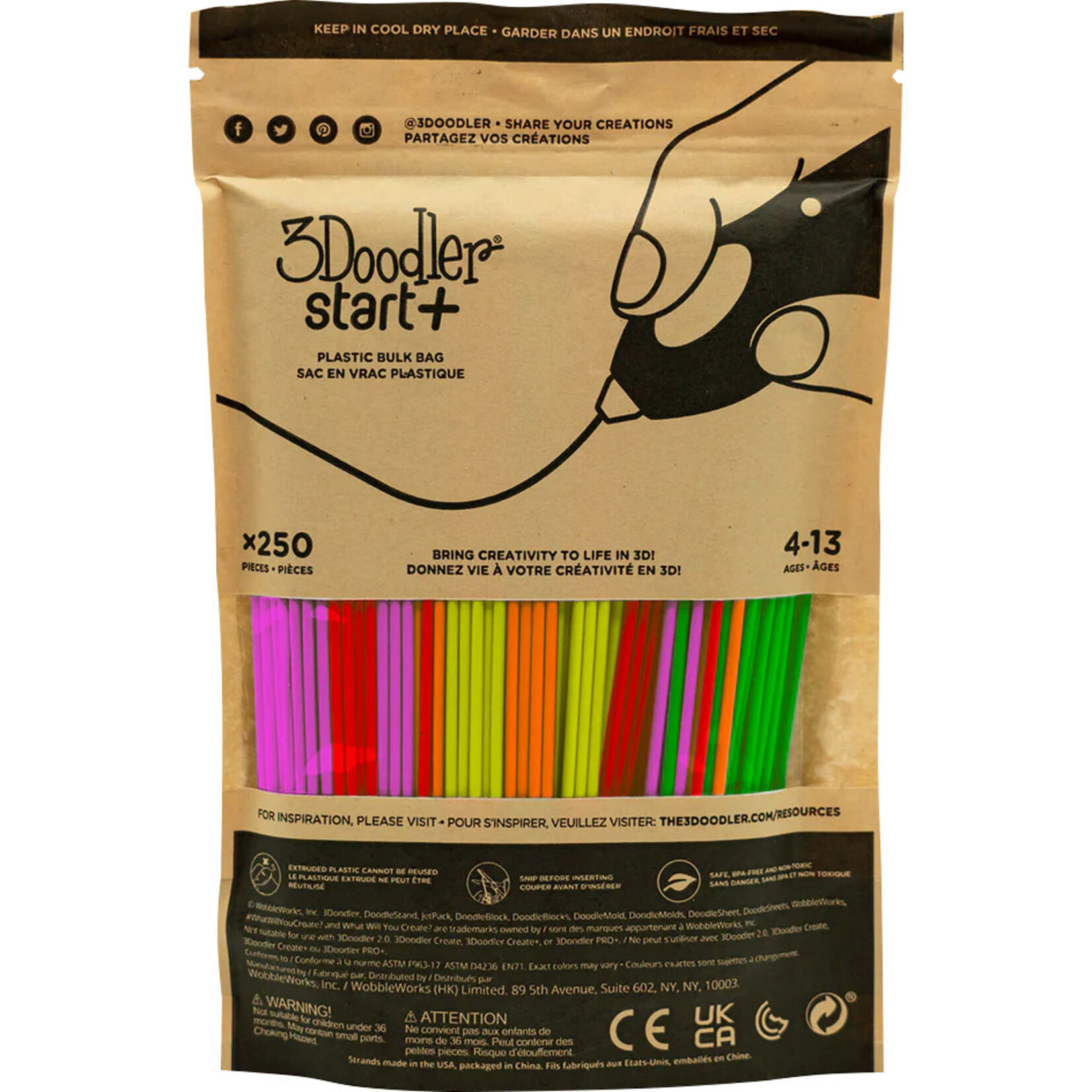 3Doodler 3Doodler Start Eco-Plastic 6" Neon Glow