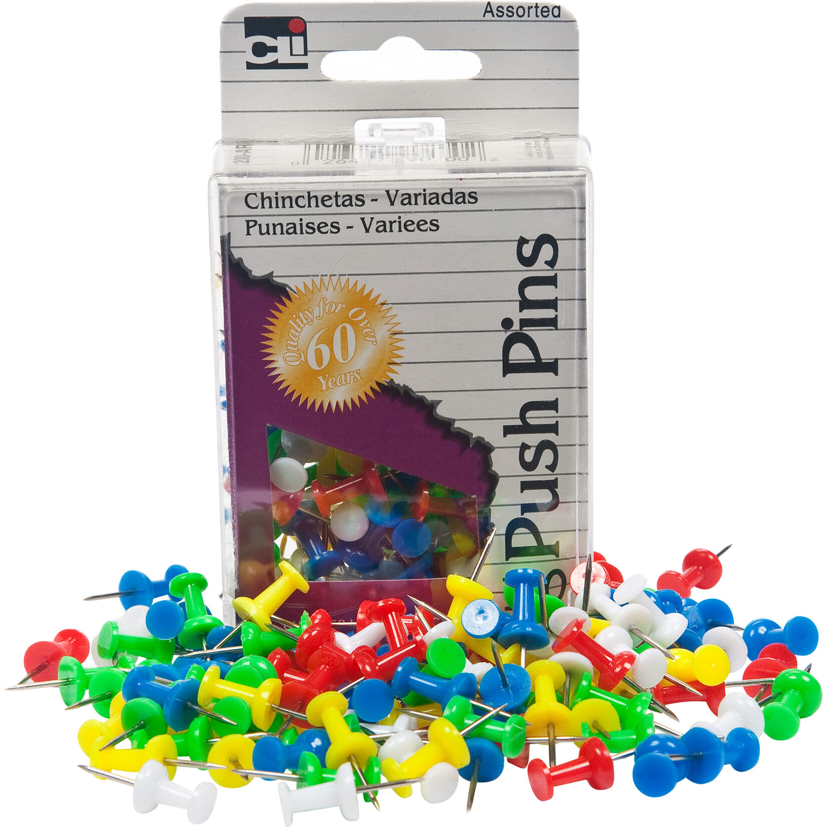 Charles Leonard Charles Leonard Push Pins, 100 count