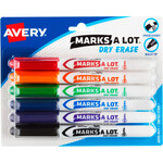 Avery Marks-A-Lot Dry Erase Marker Multi Color 6 Pack