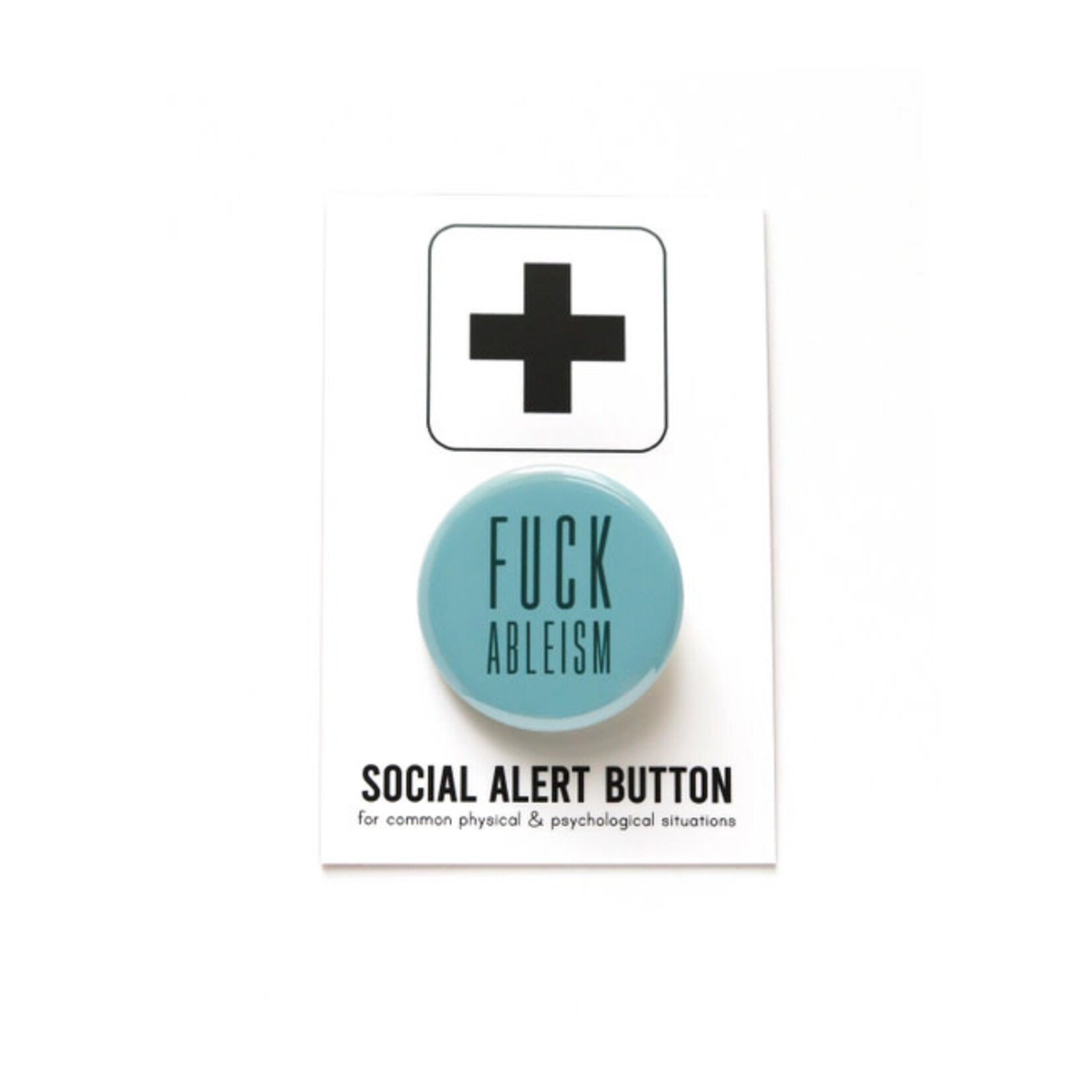 Word for Word Factory FUCK ABLEISM Pinback Button