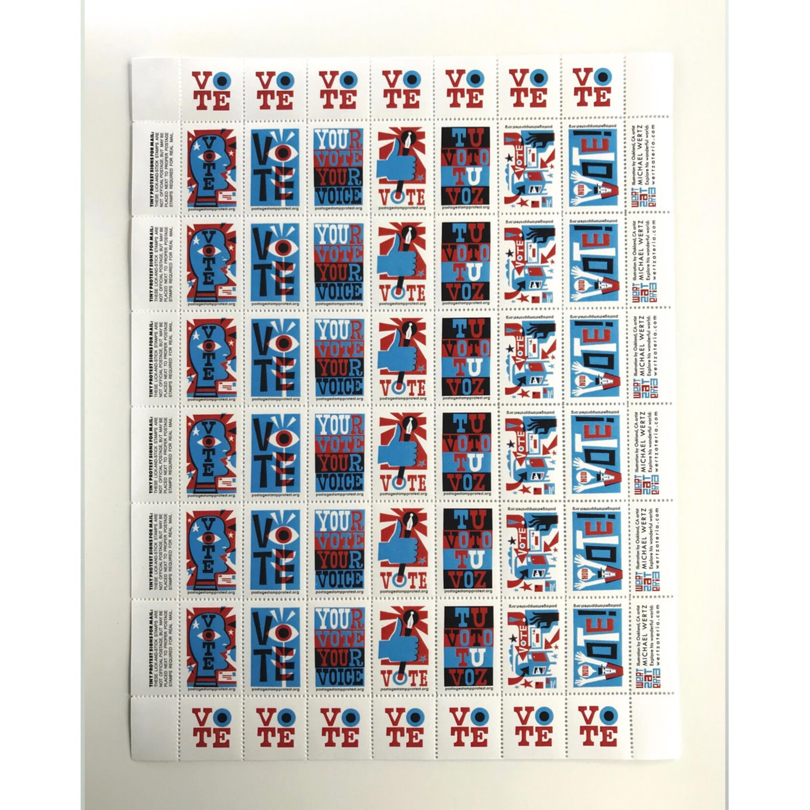 Portland Stamp Company Get Out the Vote Sheet of Stamps