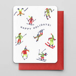 Hammerpress Hammerpress Card-Happy Holidays Skiers