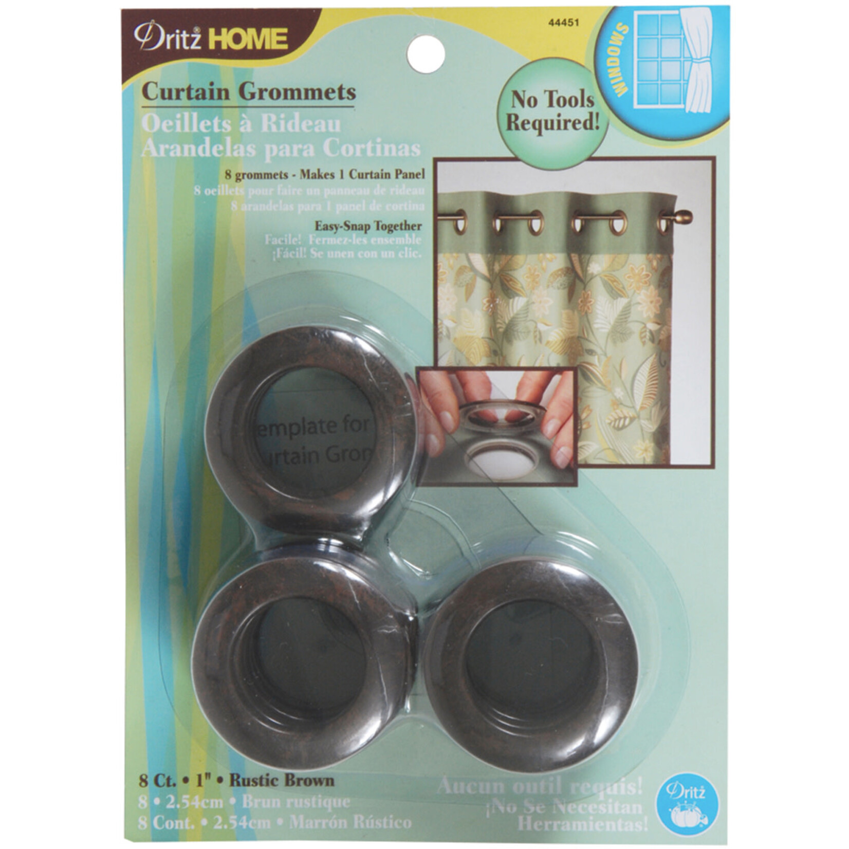 Dritz Dritz Home Curtain Grommets 1" Inner Diameter Plastic 8/Pkg-Rustic Brown