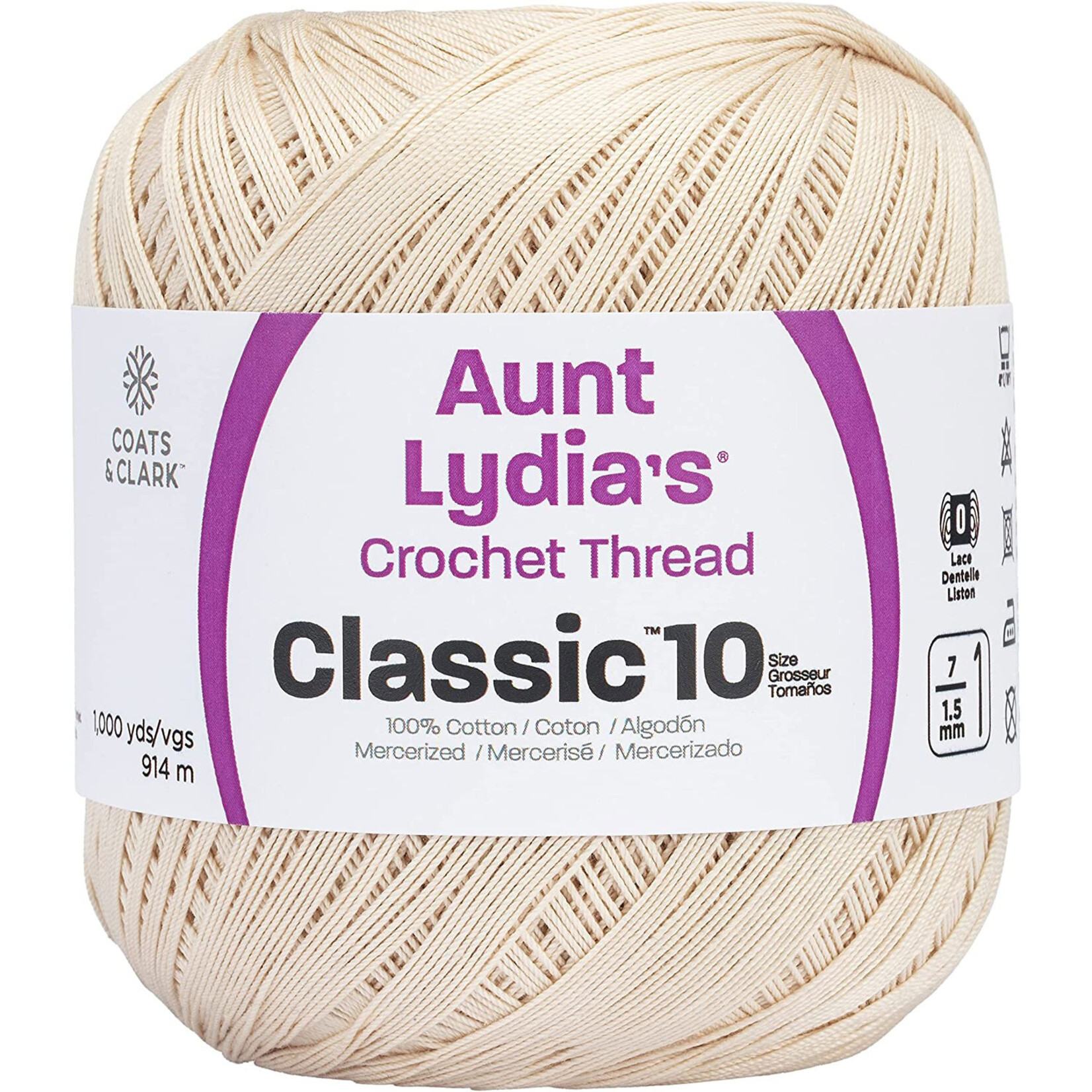 Coates Aunt Lydia's Crochet Thread, 1000yd