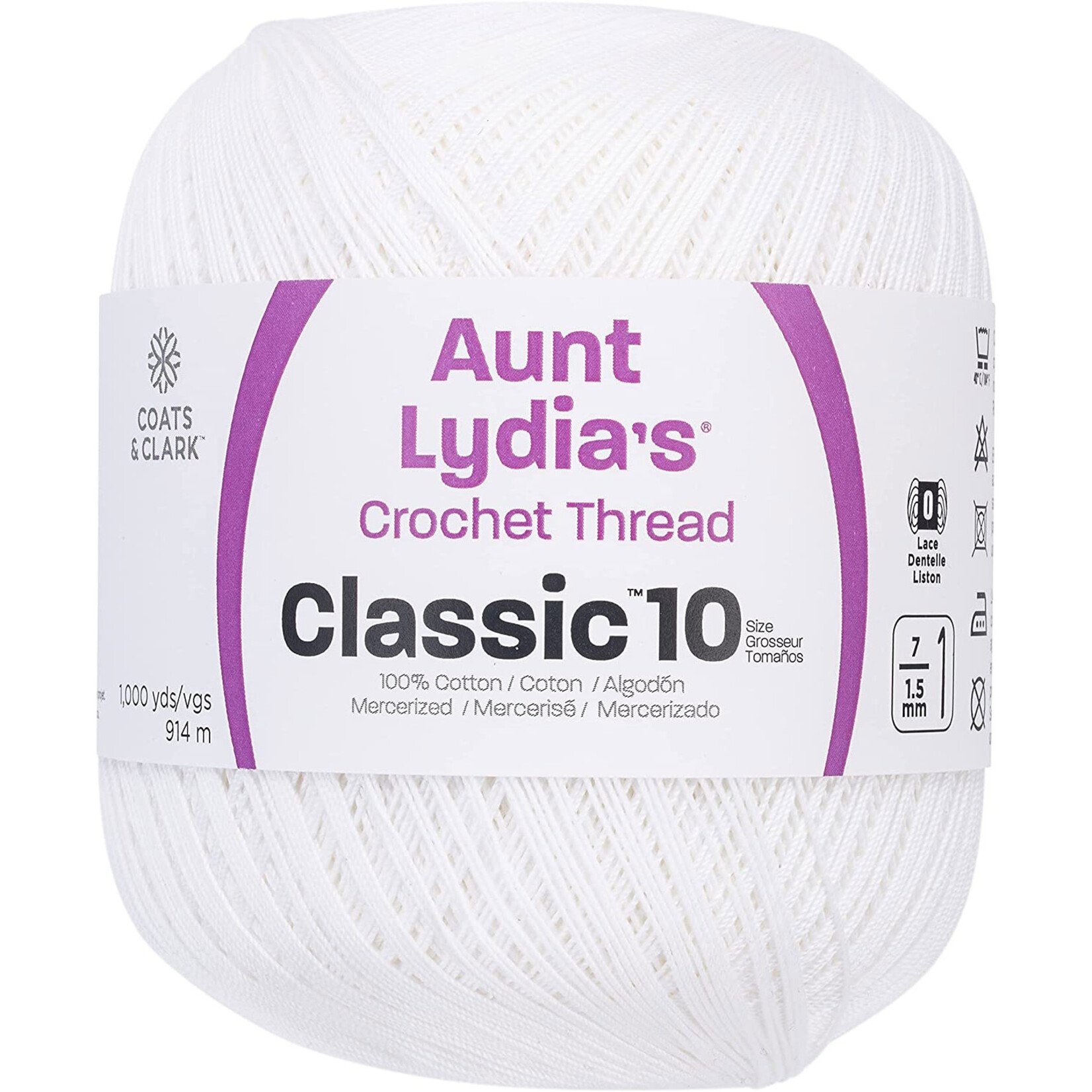 Coates Aunt Lydia's Crochet Thread, 1000yd