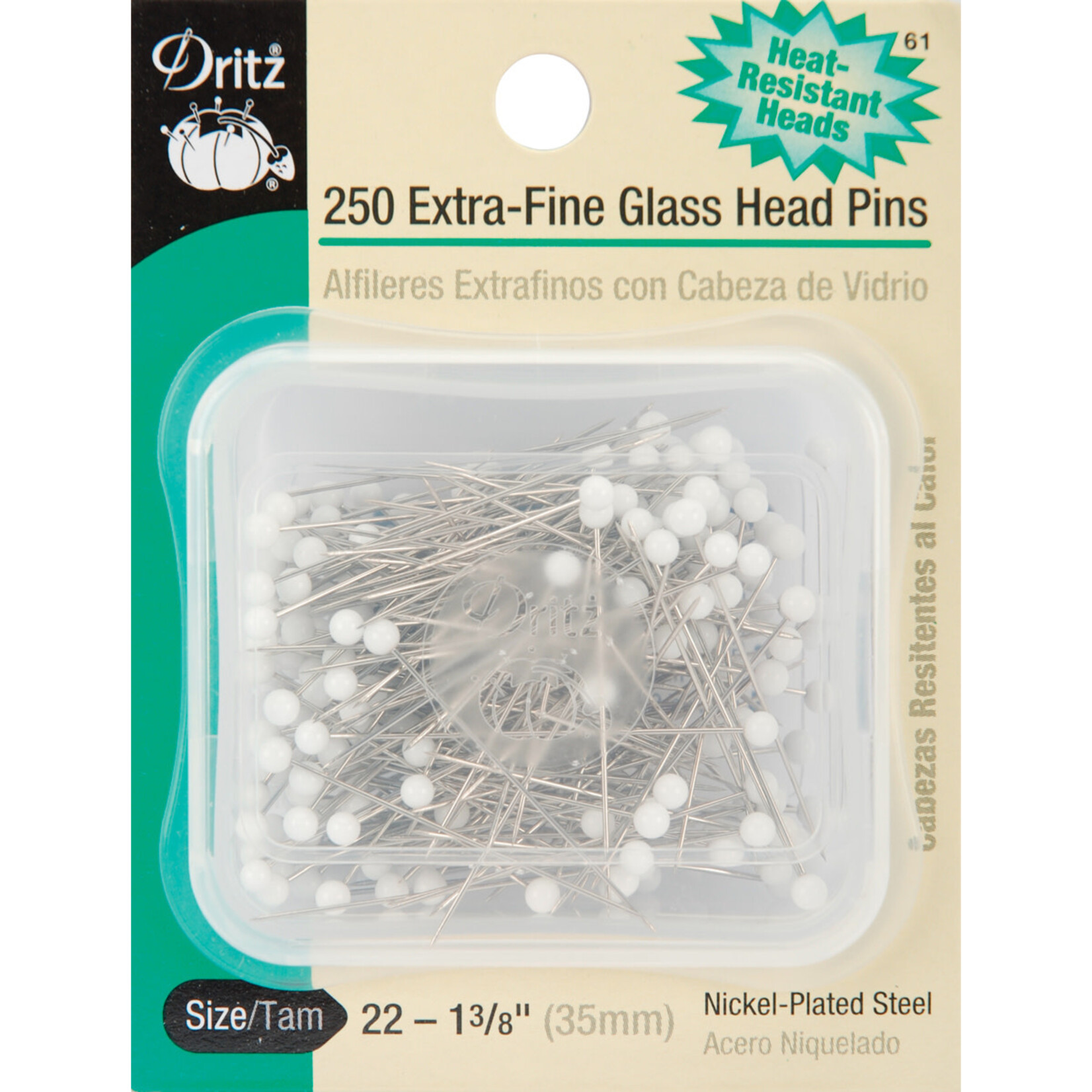 Glasshead Pins Extra Fine #22 250 Count
