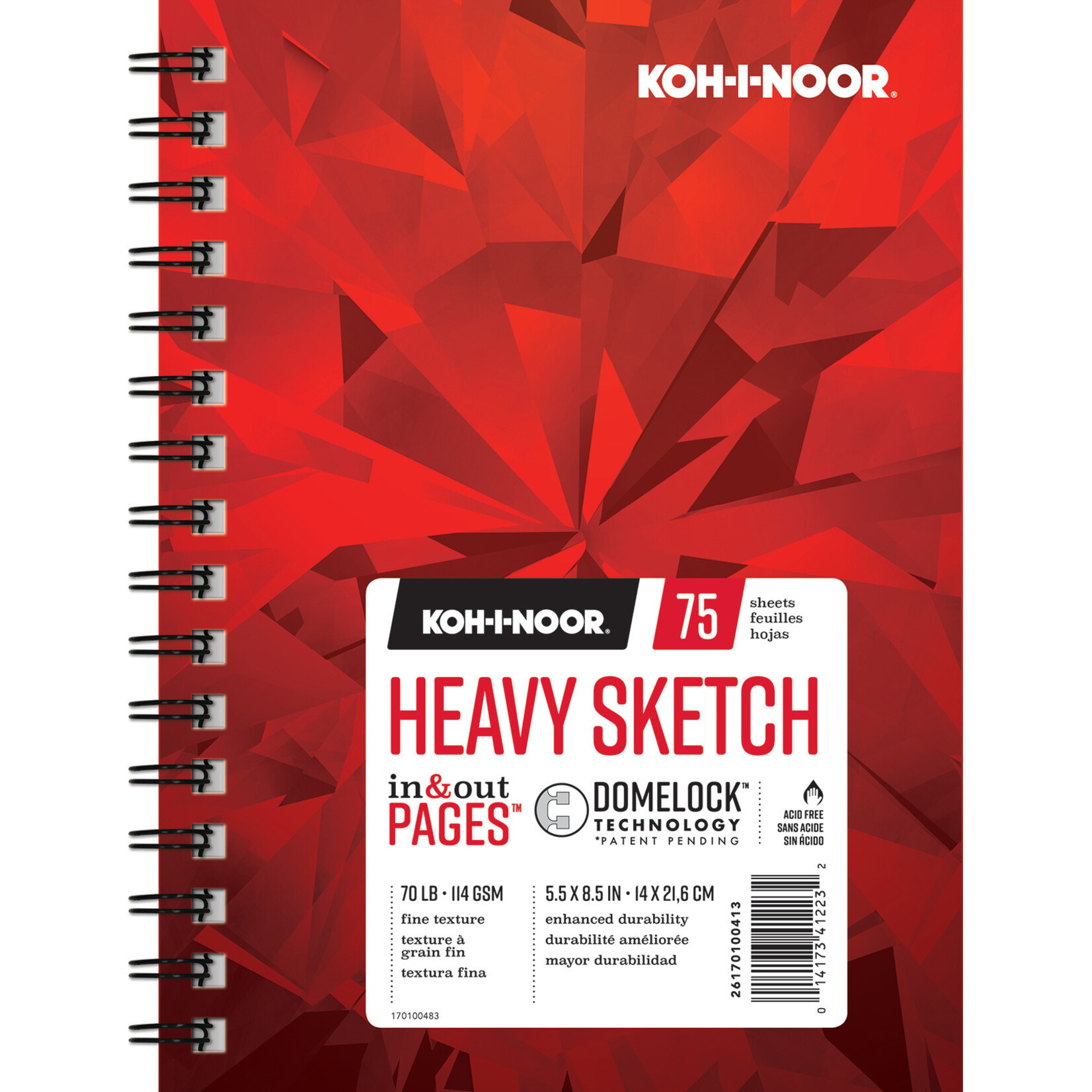 Chartpak KOHINOOR DRAWING PAD SIDE WIRE 70LB 60SH 5.5 X 8.5