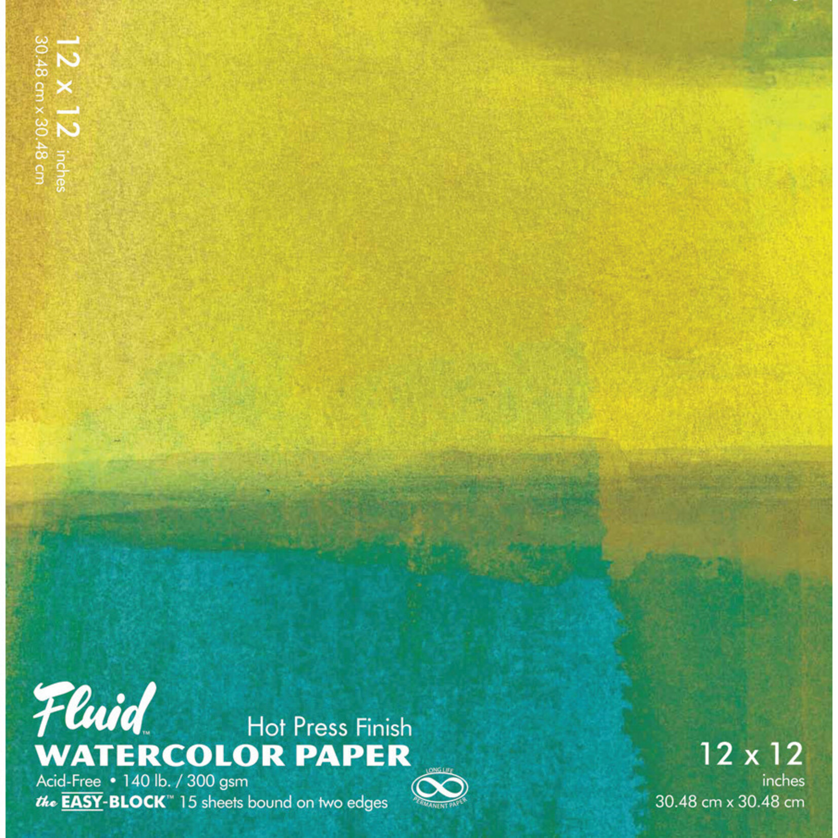 Global Art Materials Fluid Watercolor Paper Block, Hot Press