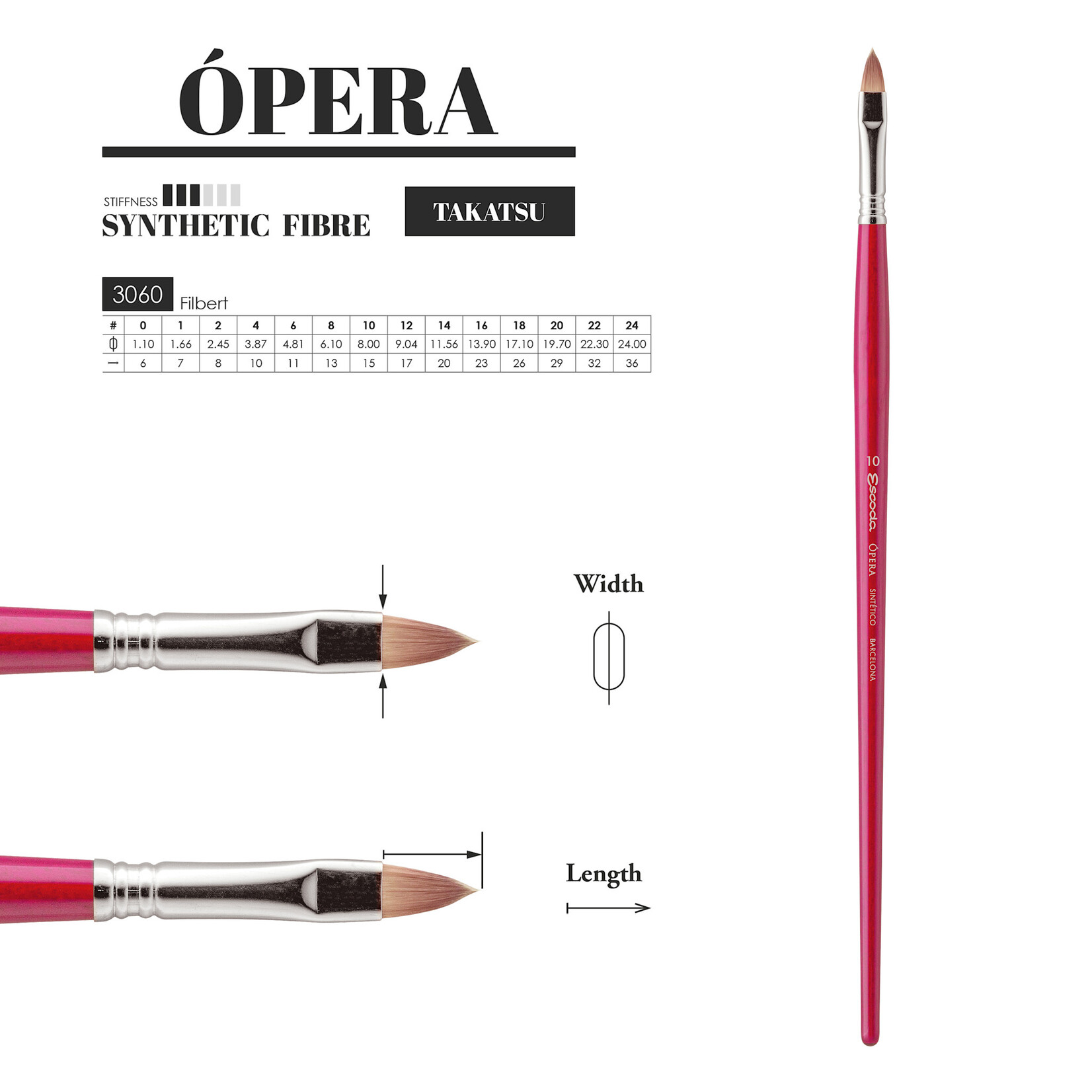 Escoda Escoda Opera Long Handle Filbert
