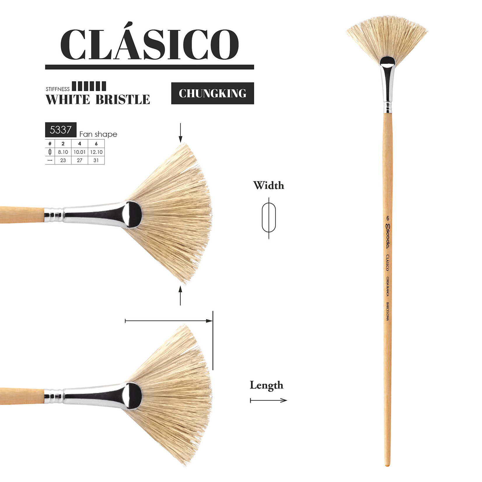 Escoda Escoda Clasico Natural Bristle Fan