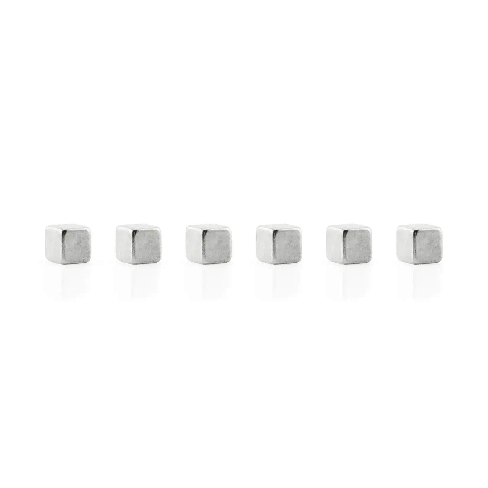 Three by Three Seattle Cube Mighties Magnets, 6 pack (silver)
