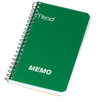 Mead Mead Wirebound Side-Opening Memo Book, 3" X 5", 1 Hole-Punched, College Ruled, 60 Sheets