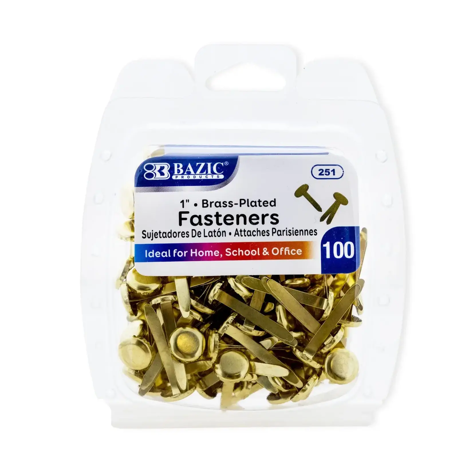 BAZIC 1" Brass Fastener (100 pack)