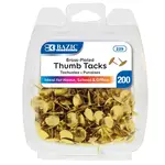 BAZIC Thumb Tack Brass (Gold) (200 pack)