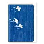 Ezen Trade Japanese Greeting Card Swallows in Rain