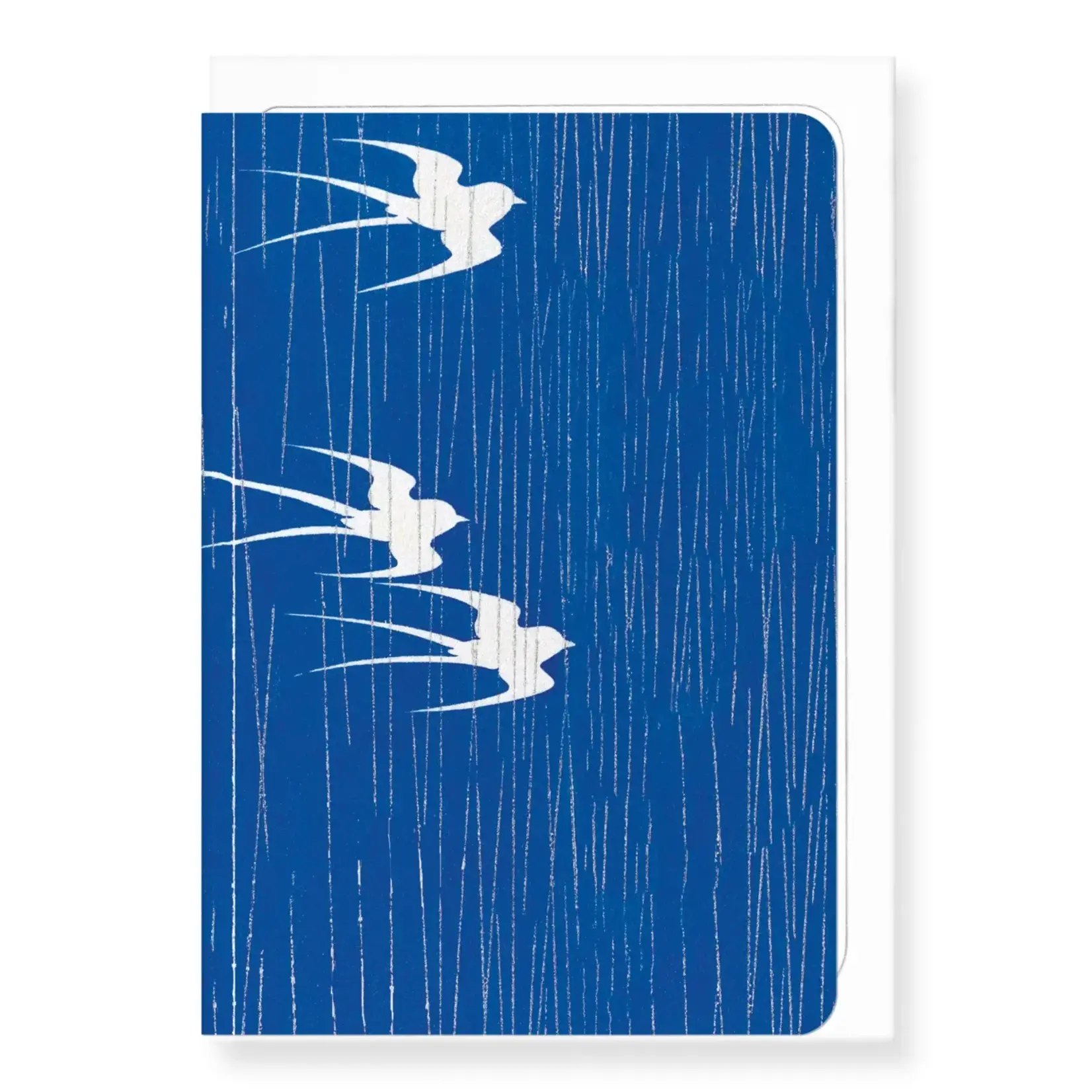 Ezen Trade Japanese Greeting Card Swallows in Rain