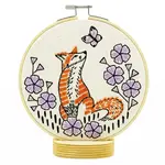 Hook, Line & Tinker Fox in Phlox Complete Embroidery Kit