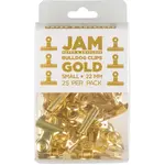 jam JAM Metal Bulldog Clips, Small, 22mm, Gold, 25/Pack