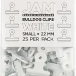 jam JAM Metal Bulldog Clips, Small, 22mm, White, 25/Pack