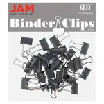 jam Binder Clips, Extra Small, 3/5 Inch, Grey, 30/Pack