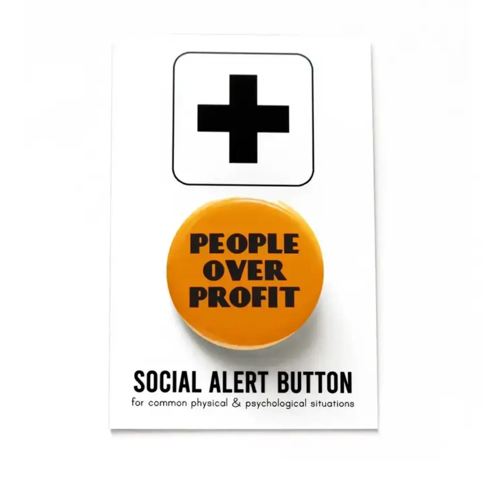 Word for Word Factory PEOPLE OVER PROFIT 1.25" pinback button