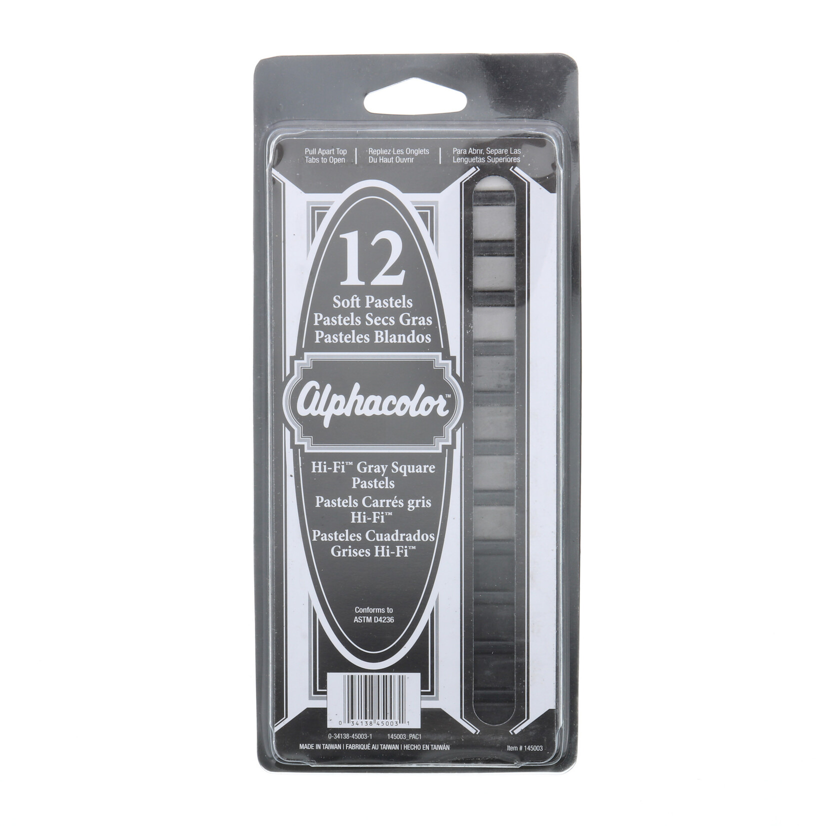 Alphacolor ALPHACOLOR PASTEL SET 12 STICK HI-FI GRAY