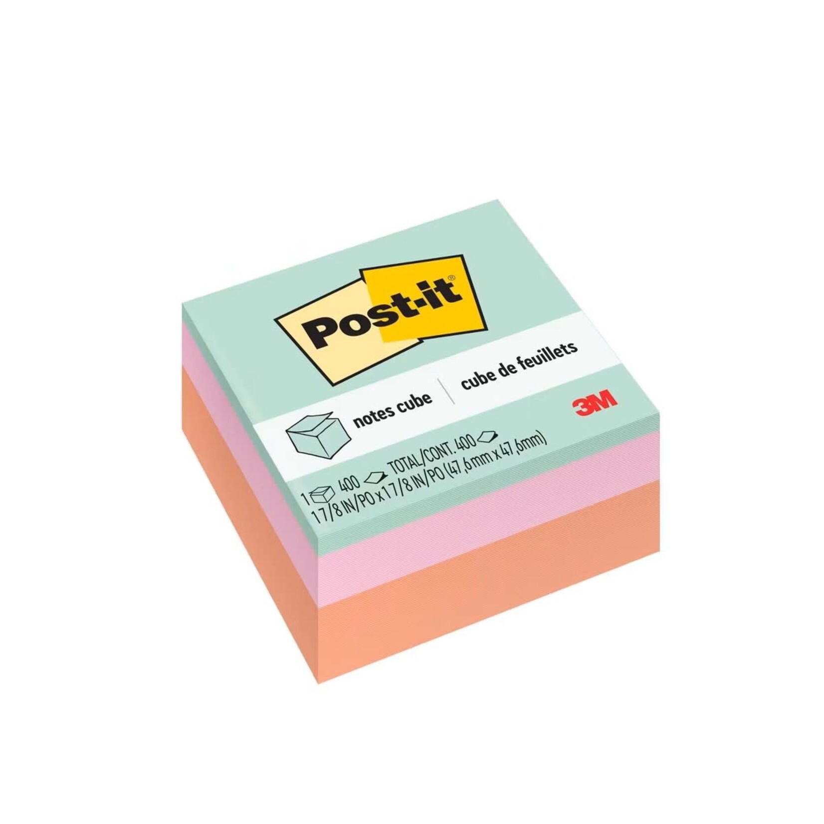 Post-it Post-it Sticky Notes Cube Pastel 2x2in 1Pk