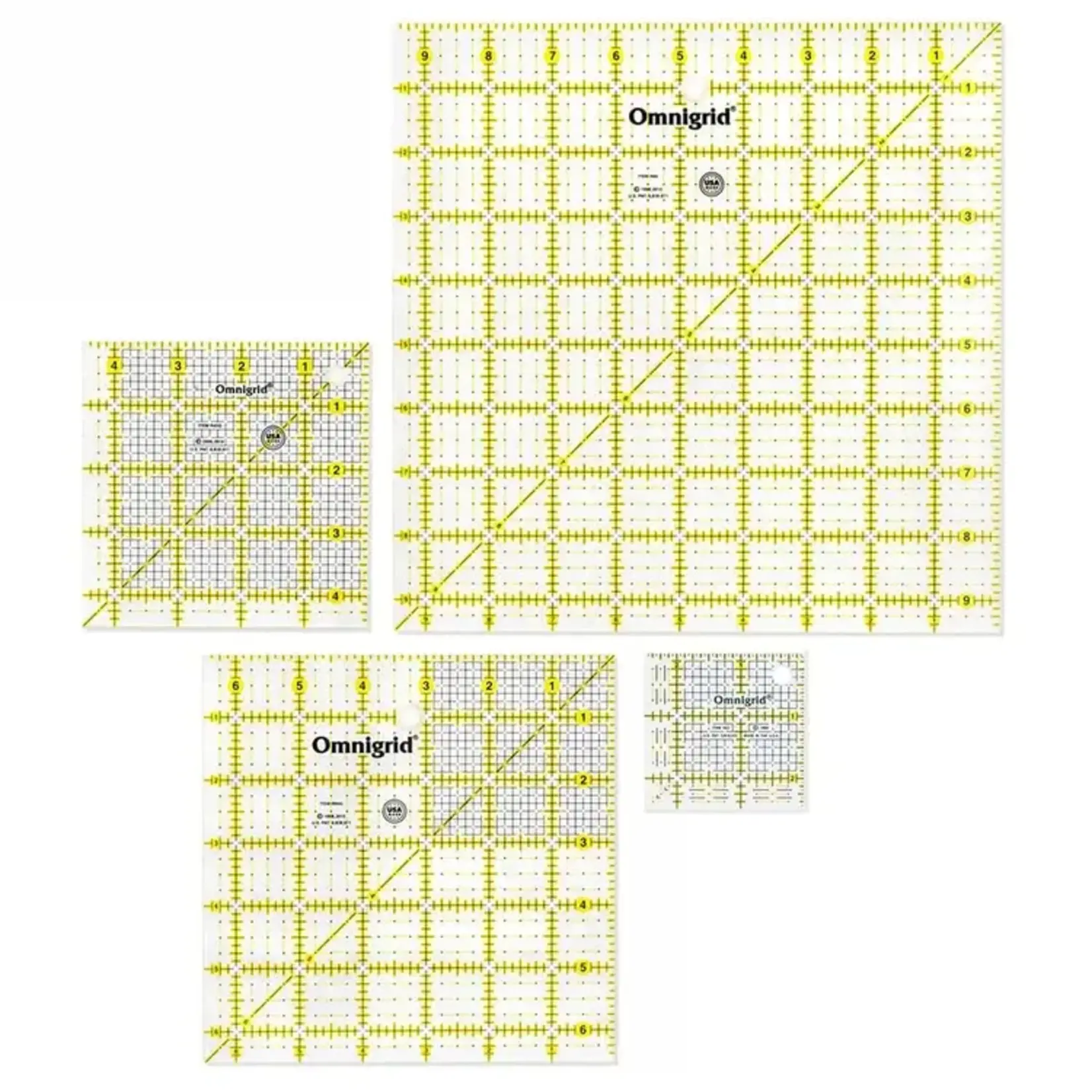Omnigrid Square Quilting Ruler Value Pack, 2-1/2 x 9-1/2
