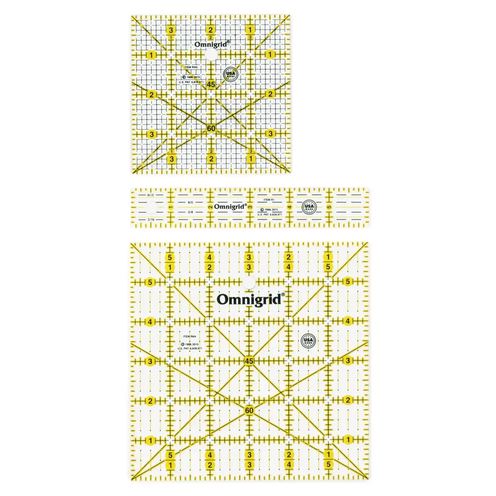 Omnigrid Ruler Set, 4", 6", 1"x6"