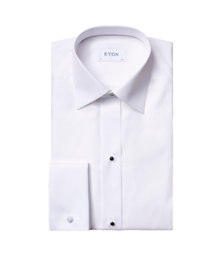 Eton Pique' Black Tie Shirt Slim Fit